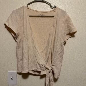 Madewell Cream Wrap Blouse